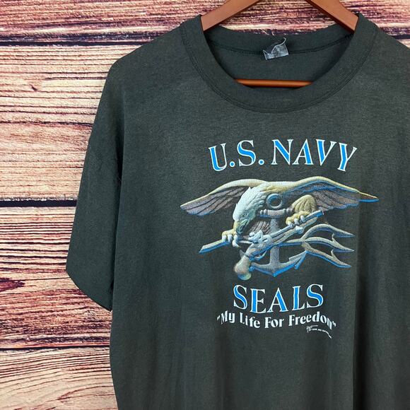 Vintage 1980s U.S. Navy Seals "My Life for Freedom" T-shirt - Picture 3 of 9